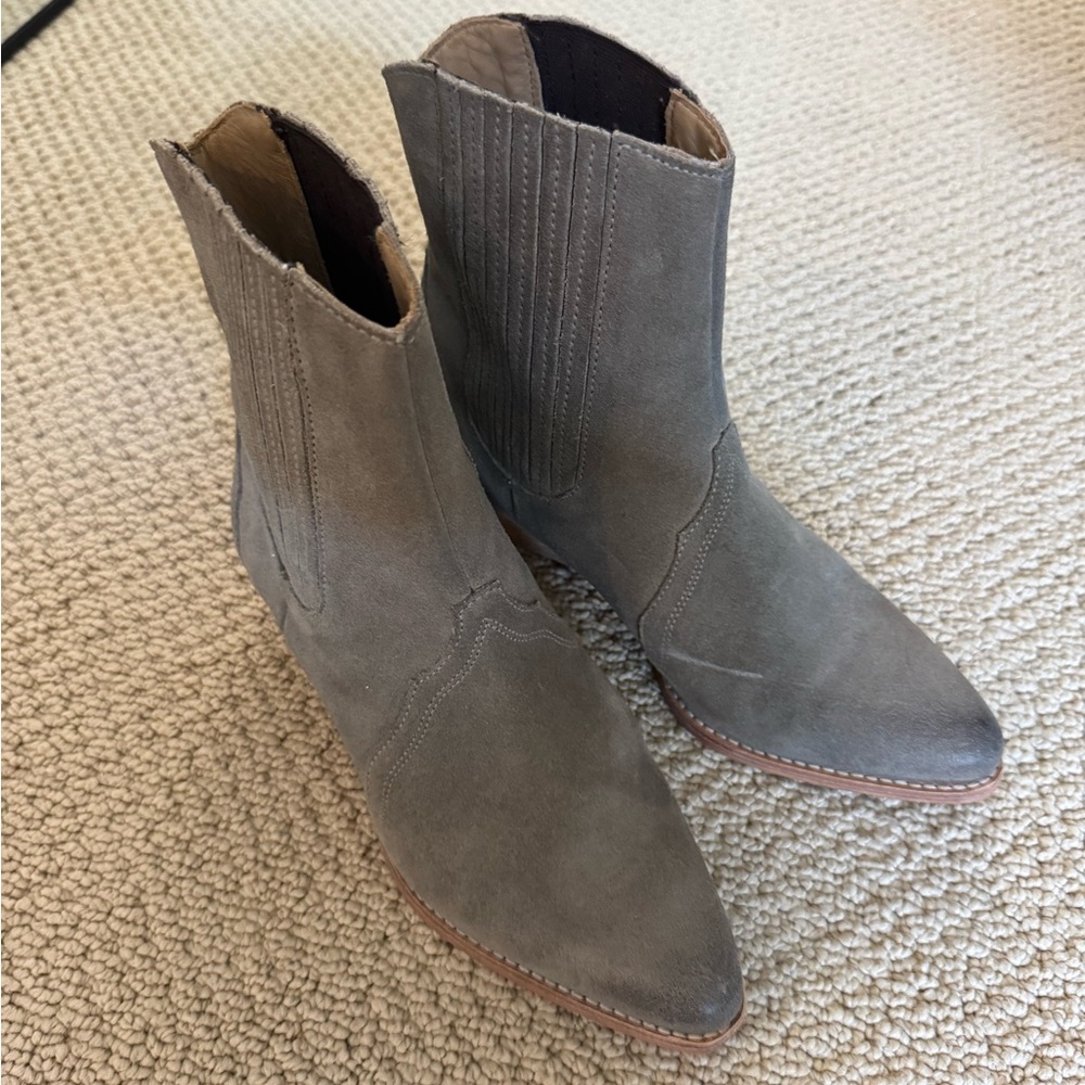 Free People Gray Suede Ankle Boots